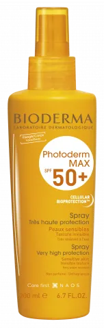 BIODERMA product photo, Photoderm MAX Spray SPF 50+ 400ml, sunscreen for sensitive skin